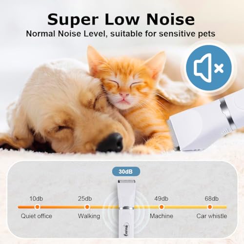 Qpets® Professional Dog Grooming Kit 4 in 1 Cat Hair Trimmer with 3mm 9mm Combs Low Noise Pet Nail Grinder Foot Repair Tools for Shedding Seasons Wound Care Home 2 PCS Qpets® Professional Dog Grooming Kit 4 in 1 Cat Hair Trimmer with 3mm 9mm Combs Low Noise Pet Nail Grinder Foot Repair Tools for Shedding Seasons Wound Care Home 2 PCS